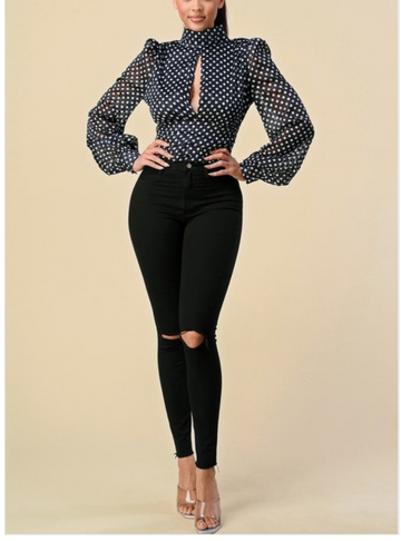 Tie Back Polka Dot Top