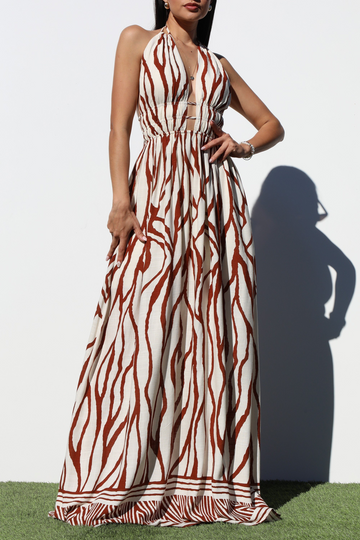 Border Printed Woven Maxi Dress