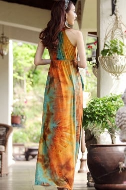 Classic Braided Neck Maxi Dress