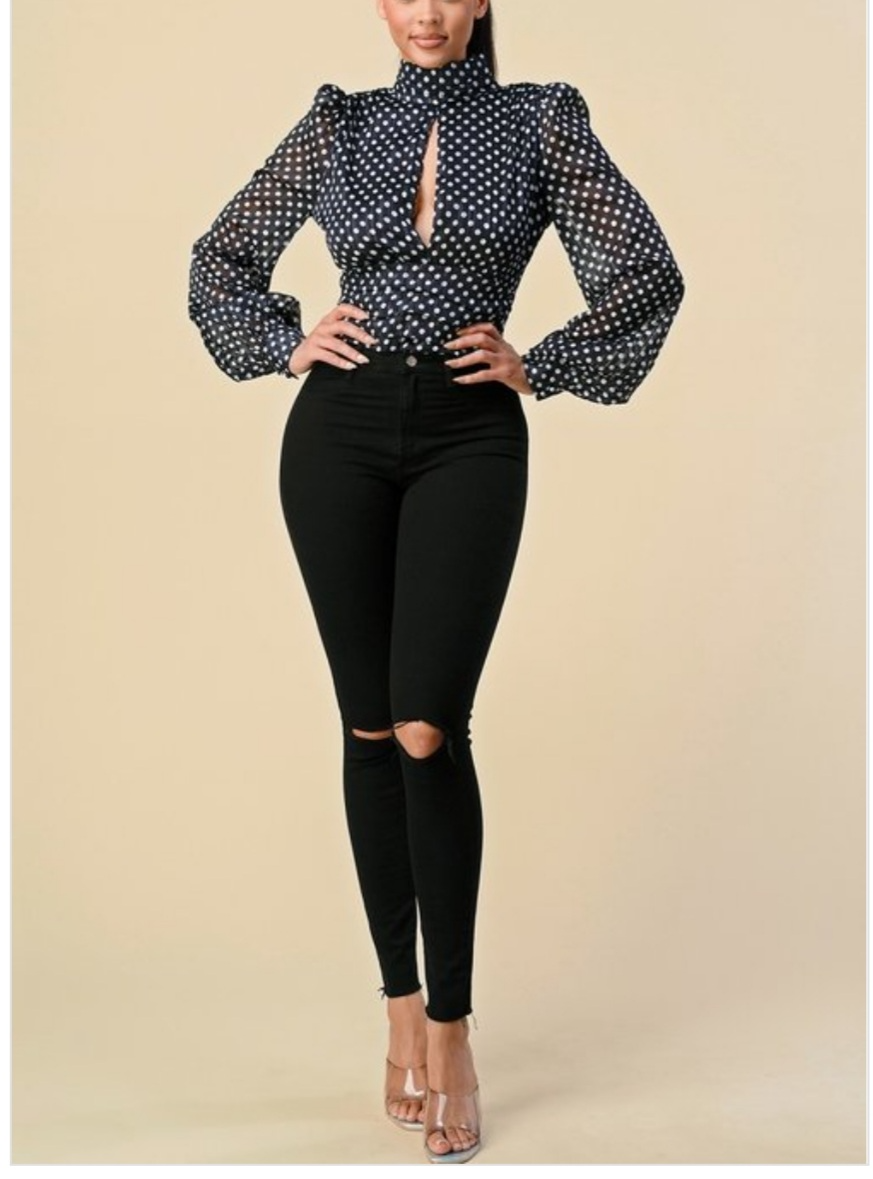 Tie Back Polka Dot Top