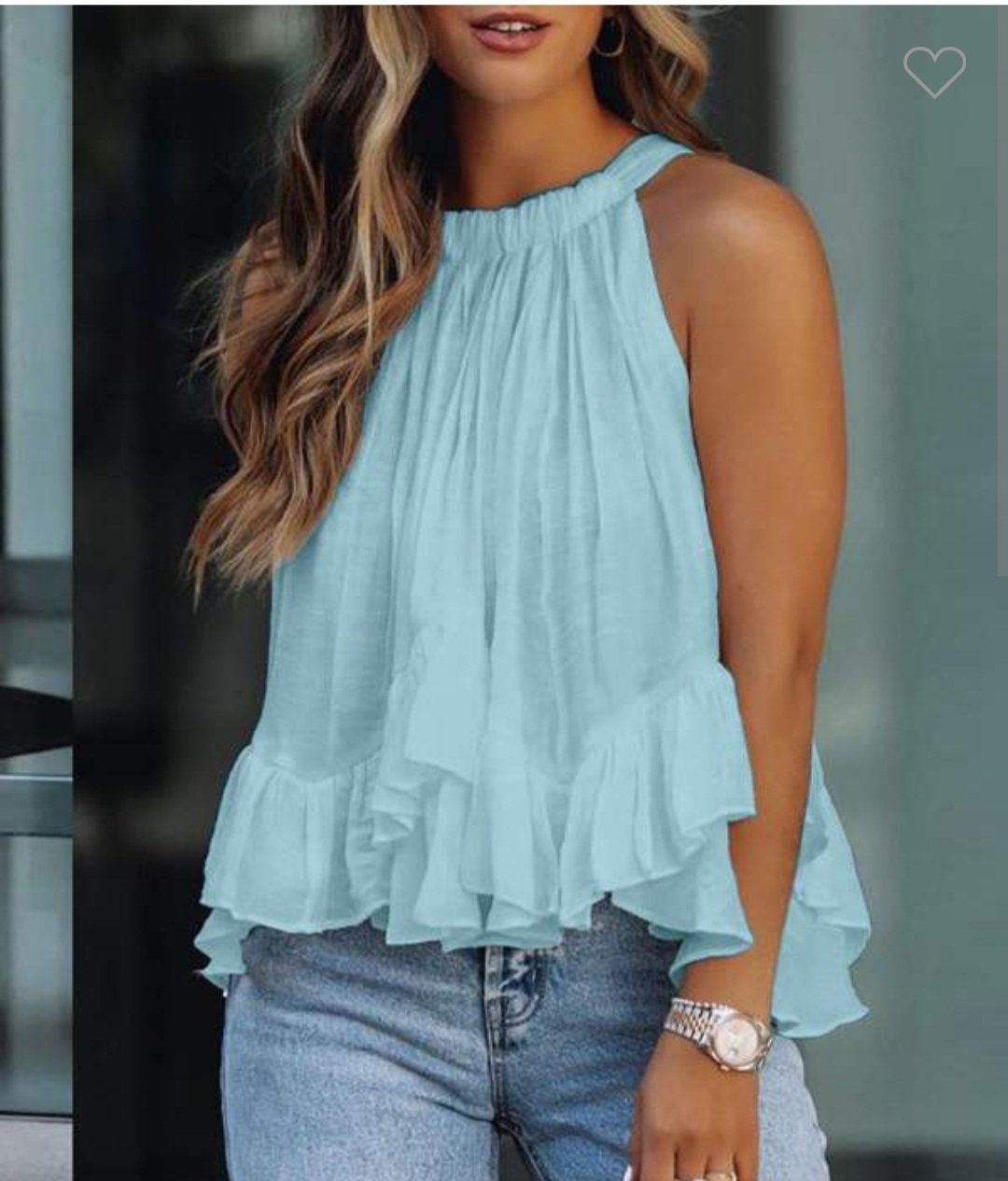 Sleeveless Off Shoulder Pleated Sexy Round Neck Top