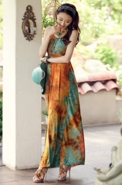 Classic Braided Neck Maxi Dress