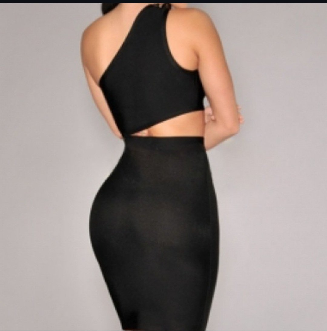Black Open Front Bandage Dress